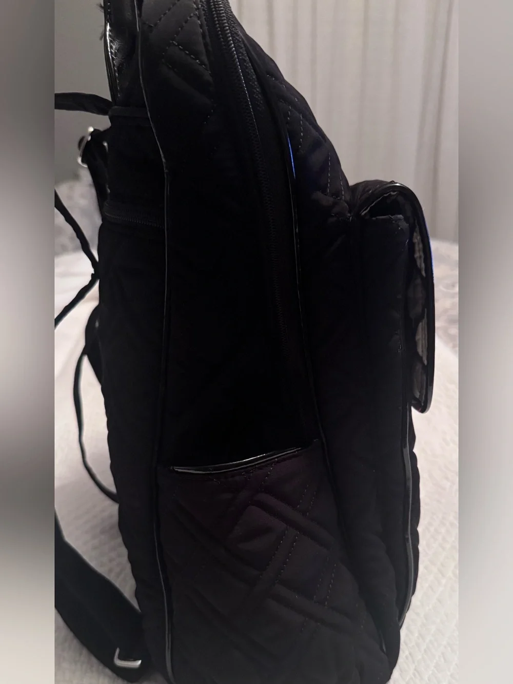 Vera Bradley Quilted Microfiber Black Backpack